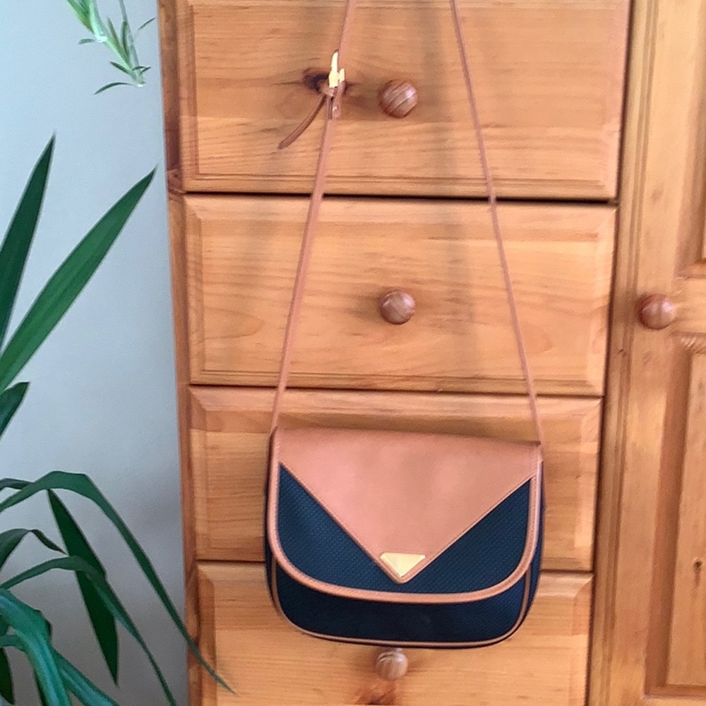 Yves Saint Laurent Tan and Black Crossbody Bag